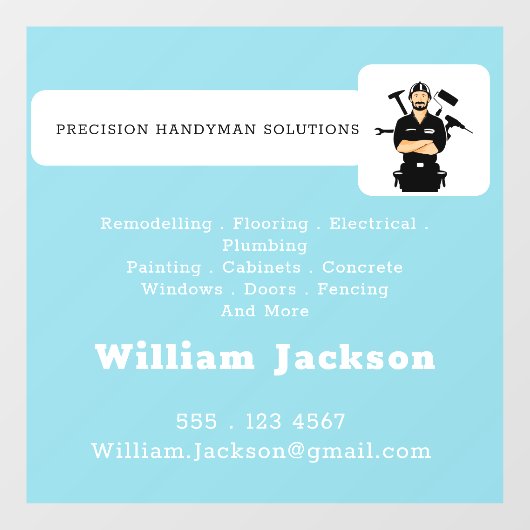 Modern handyman constructie aangepast logo raamsticker (Vel)