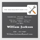 Modern handyman constructie aangepast logo raamsticker (Vel)