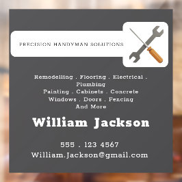 Modern handyman constructie aangepast logo raamsticker