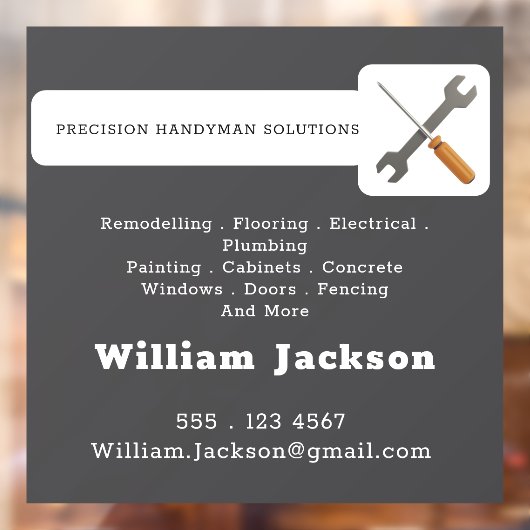 Modern handyman constructie aangepast logo raamsticker (Vel 2)