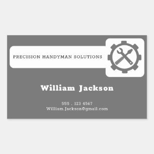 Modern handyman constructie aangepast logo rechthoekige sticker