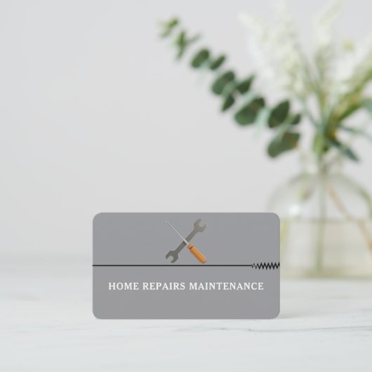 Modern handyman constructie aangepast logo visitekaartje (Staand voorkant)