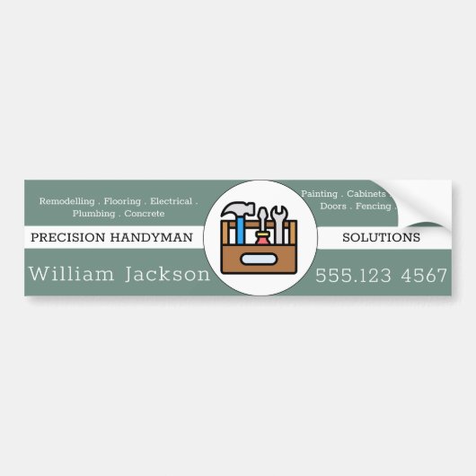 Modern handyman construction custom logo bumpersticker (Voorkant)