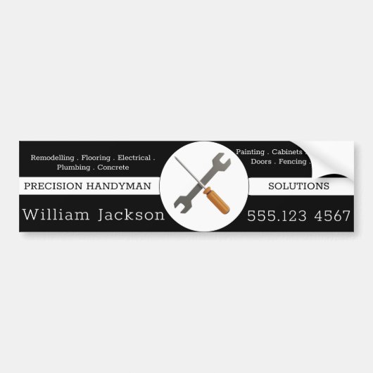 Modern handyman construction custom logo bumpersticker (Voorkant)