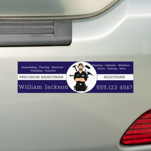 Modern handyman construction custom logo bumpersticker (Op auto)