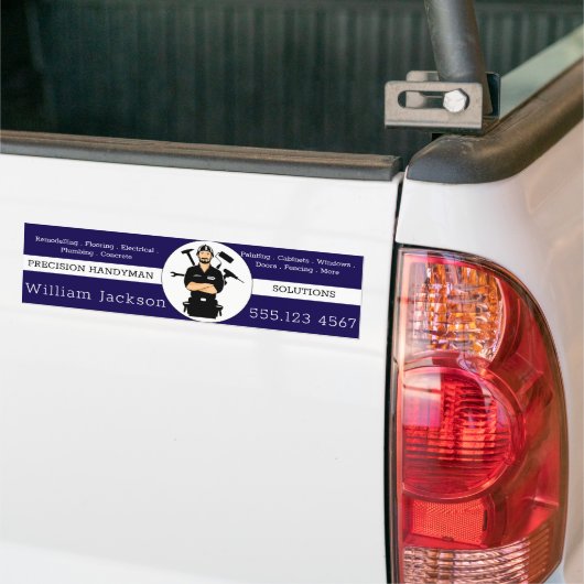 Modern handyman construction custom logo bumpersticker (Op Truck)