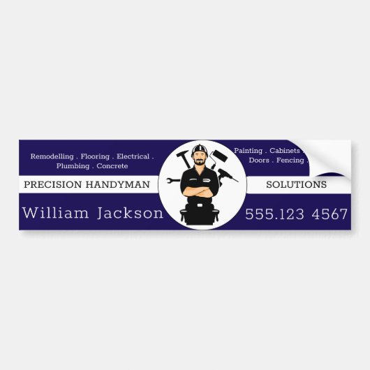 Modern handyman construction custom logo bumpersticker (Voorkant)