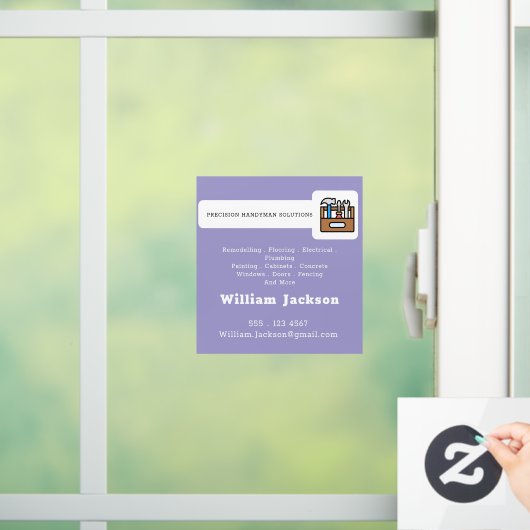 Modern handyman construction custom logo raamsticker (Huis)