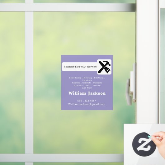 Modern handyman construction custom logo raamsticker (Huis)