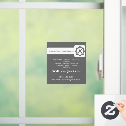 Modern handyman construction custom logo raamsticker (Huis)