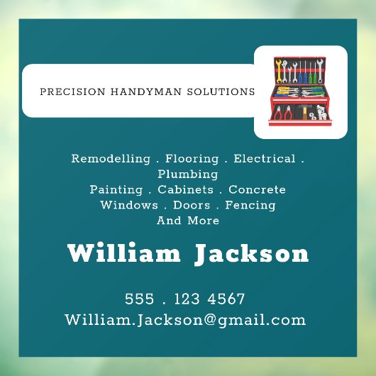 Modern handyman construction custom logo raamsticker (Vel 3)