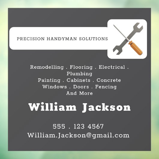 Modern handyman construction custom logo raamsticker (Vel 3)