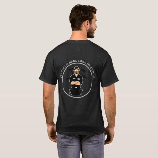 Modern handyman construction custom logo t-shirt (Achterkant volledig)