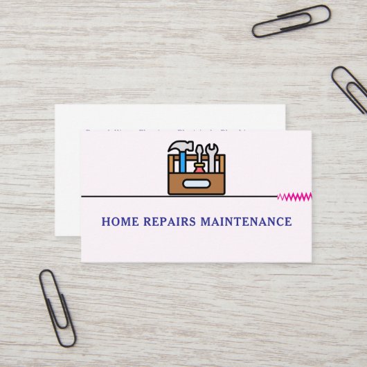 Modern handyman construction custom logo visitekaartje (Voorkant / Achterkant in situ)