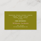 Modern handyman construction custom logo visitekaartje (Achterkant)