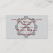 Modern handyman construction custom logo visitekaartje (Achterkant)