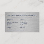 Modern Handyman Construction Metal Navy Blue Gold  Visitekaartje (Achterkant)