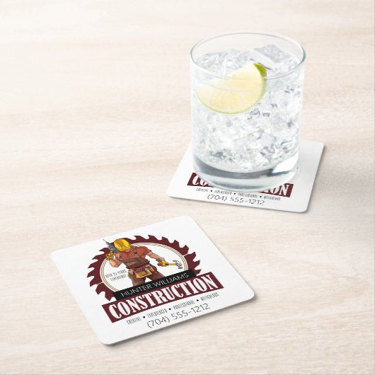 Modern Handyman Construction Repair Promotion Kartonnen Onderzetters (Insitu)