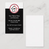 Modern Handyman Logo Business Cards Visitekaartje (Voorkant / Achterkant)