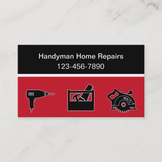 Modern Handyman Visitekaartjes (Voorkant)