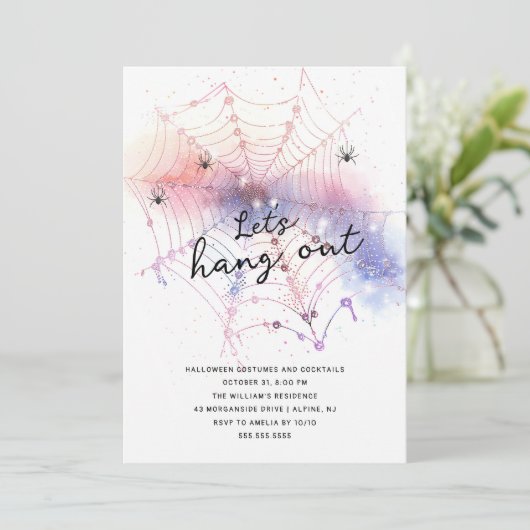 Modern Hang Out Halloween Party Kaart (Staand voorkant)