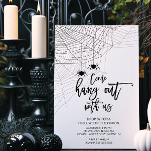 Modern Hang out met ons Spider Halloween Party Kaart