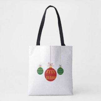 Modern Hanging Christmas Ornaments Tote Tote Bag