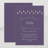 Modern Hanging Lights Paars Vrijgezellenfeest Kaart (Voorkant / Achterkant)