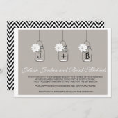 Modern Hanging Mason Jar Wedding Invitation Kaart (Voorkant / Achterkant)