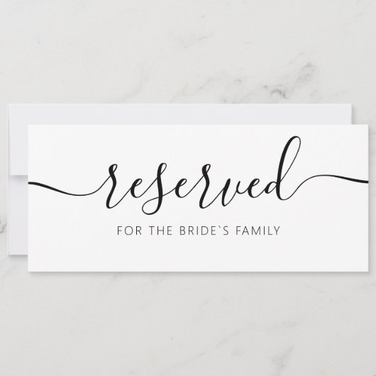 Modern Hanging Reserved Kaart Wedding Sign (Voorkant)