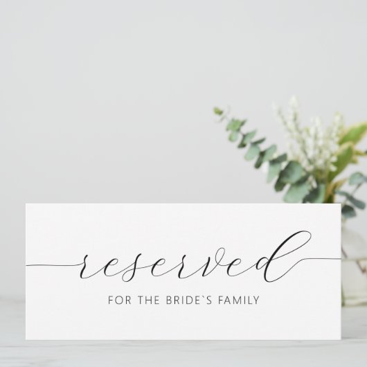 Modern Hanging Reserved Kaart Wedding Sign (Staand voorkant)