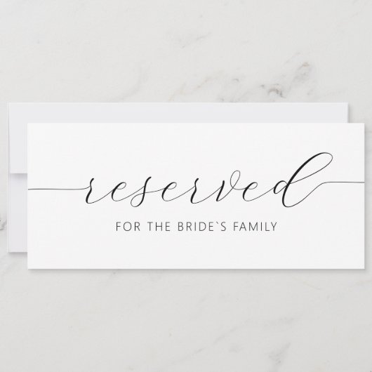 Modern Hanging Reserved Kaart Wedding Sign (Achterkant)