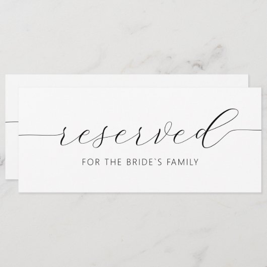 Modern Hanging Reserved Kaart Wedding Sign (Voorkant / Achterkant)