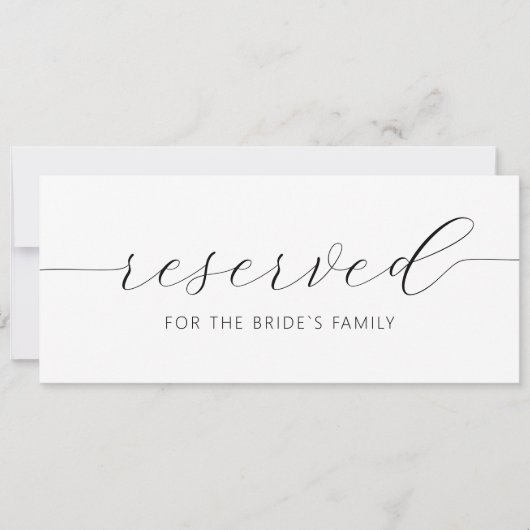 Modern Hanging Reserved Kaart Wedding Sign (Voorkant)