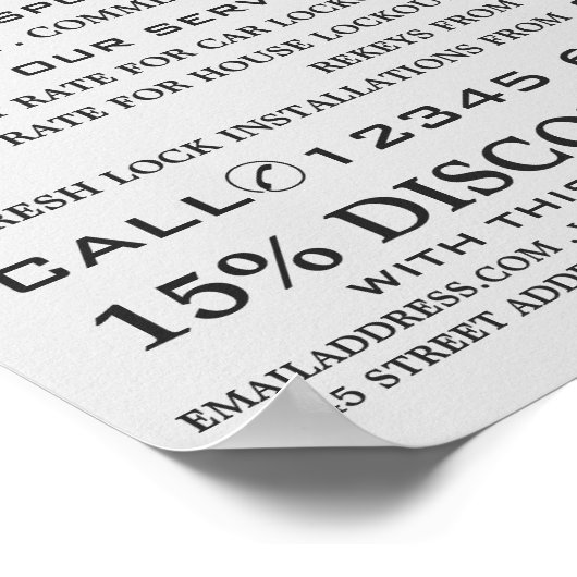 Modern hangslot, slotenmaker Adverteren Poster (Hoek)