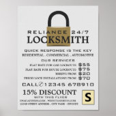 Modern hangslot, slotenmaker Adverteren Poster (Voorkant)