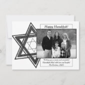 Modern Hanukkah Black White Star van David Foto Feestdagenkaart (Voorkant)