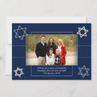 Modern Hanukkah Blue Silver Star van David Foto
