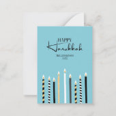 Modern Hanukkah Candles Holiday Mini Note Kaart Notitiekaartje (Voorkant)