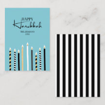 Modern Hanukkah Candles Holiday Mini Note Kaart