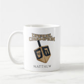 Modern Hanukkah Cute Dreidel Champion Festive Koffiemok (Links)