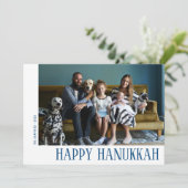 Modern Hanukkah Photo Feestdagenkaart (Staand voorkant)