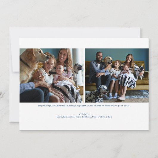 Modern Hanukkah Photo Feestdagenkaart (Achterkant)