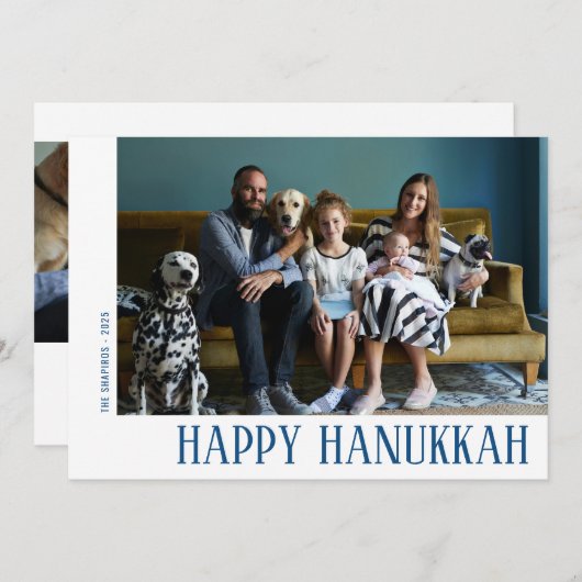 Modern Hanukkah Photo Feestdagenkaart (Voorkant / Achterkant)