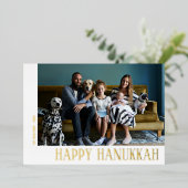 Modern Hanukkah Photo Folie Feestdagenkaart (Staand Voorkant)