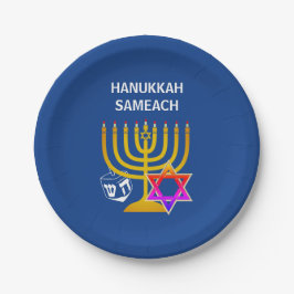 Modern HANUKKAH SAMEACH Papieren Bordje