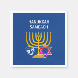 Modern HANUKKAH SAMEACH Servet