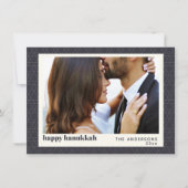 Modern Hanukkah Star Pattern Dark Blue Photo Card Feestdagenkaart (Voorkant)