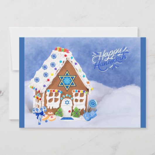 Modern Hanukkah Star van David Gingerbrood House Feestdagenkaart (Voorkant)