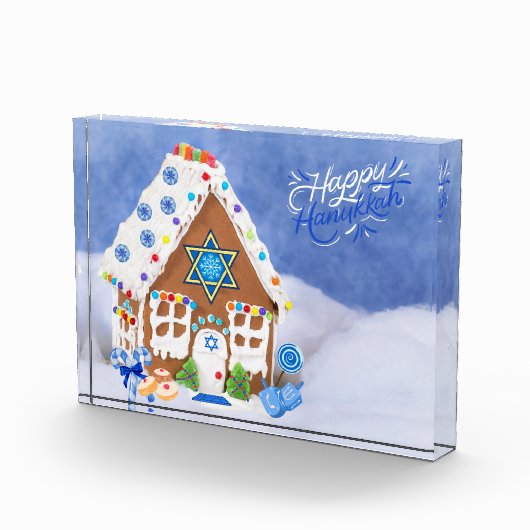 Modern Hanukkah Star van David Gingerbrood House Fotoblokken (Rechts)